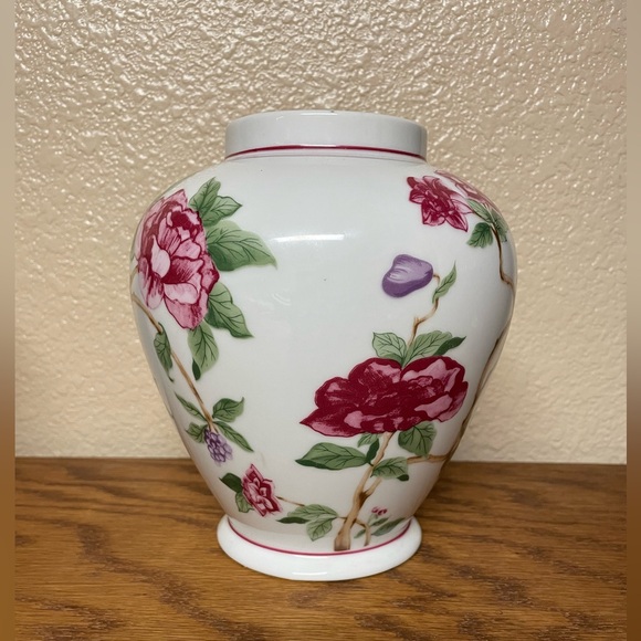 Vintage Taste Setter Sigma PLUMROSE by Gail Levitis Floral Vase Jar 7 1/2" Tall - Picture 7 of 11